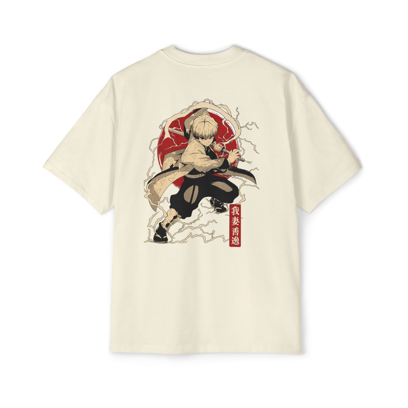 Beige Anime Oversized Tee — Dapper Karachi streetwear alternate view