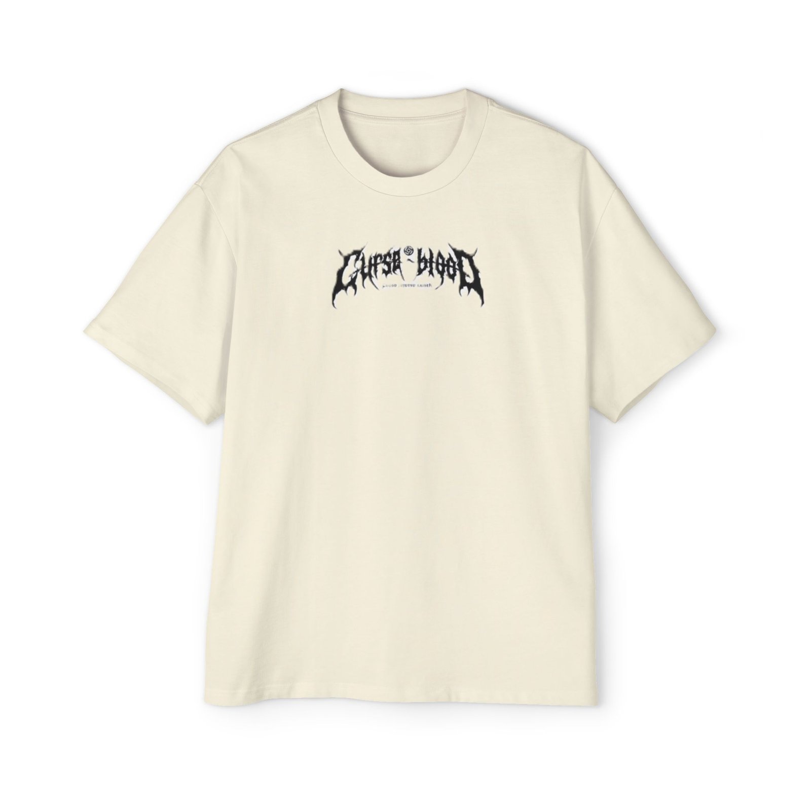 Beige Curse Blood Oversized Tee — Dapper Karachi streetwear