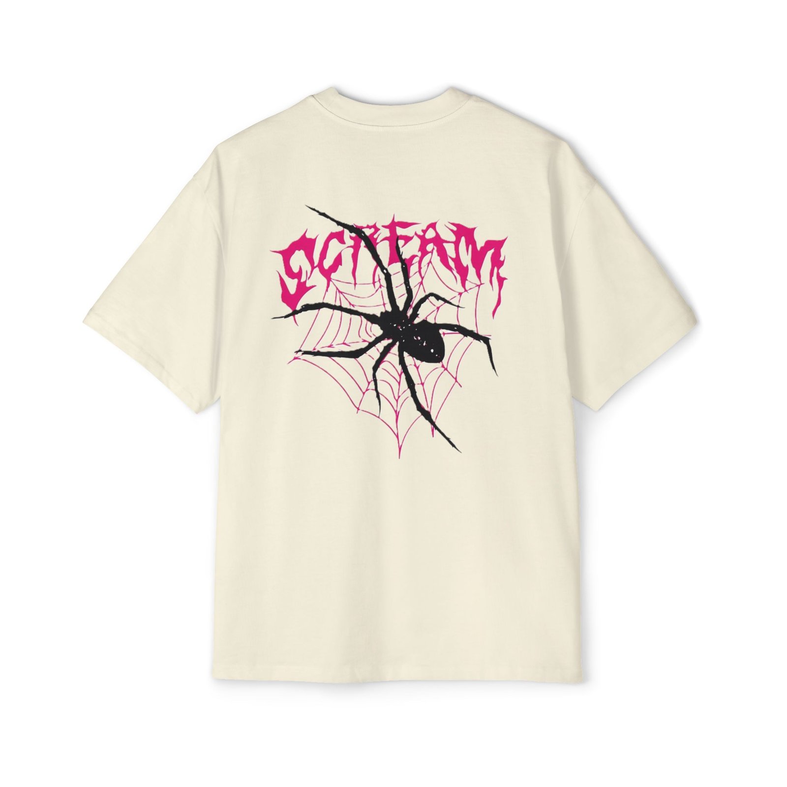 Beige Spider Oversized Tee — Dapper Karachi streetwear alternate view