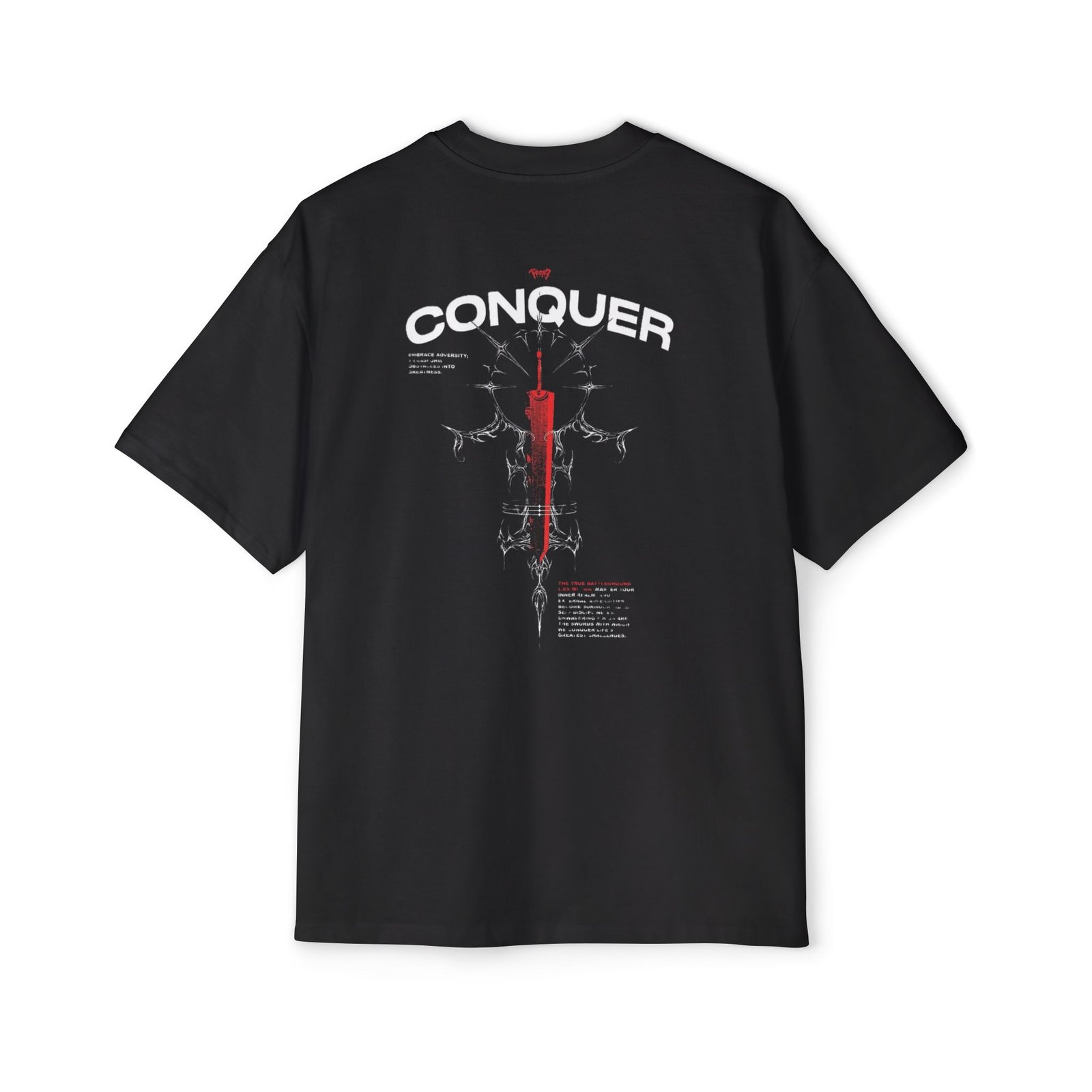 Blackout Conquer Oversized Tee — Dapper Karachi streetwear alternate view