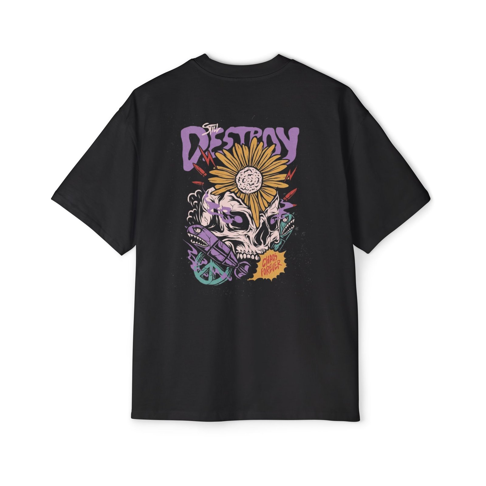 Blackout Destroy Oversized Tee — Dapper Karachi streetwear alternate view