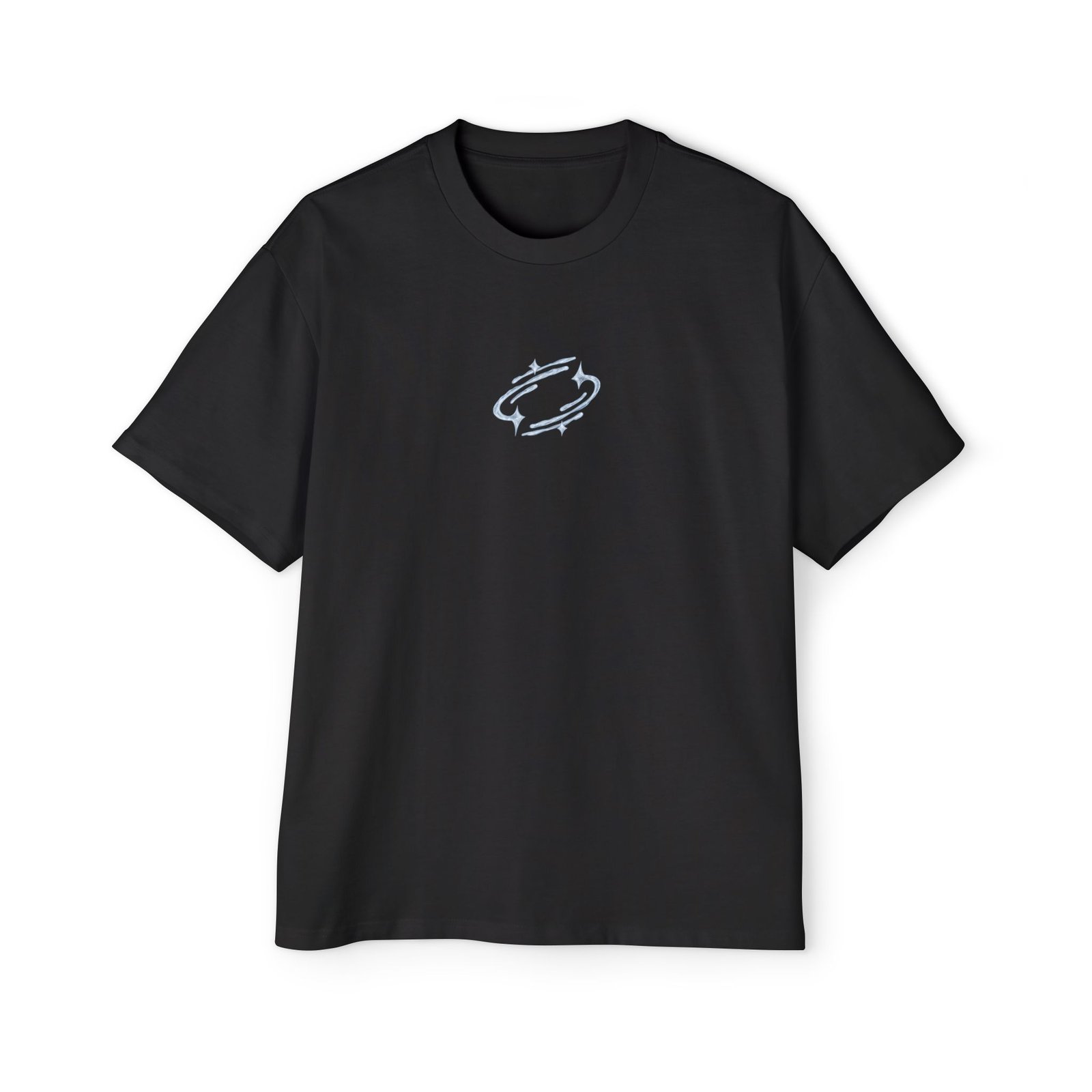 Cosmic Orbit Blackout Oversized Tee — Dapper Karachi streetwear