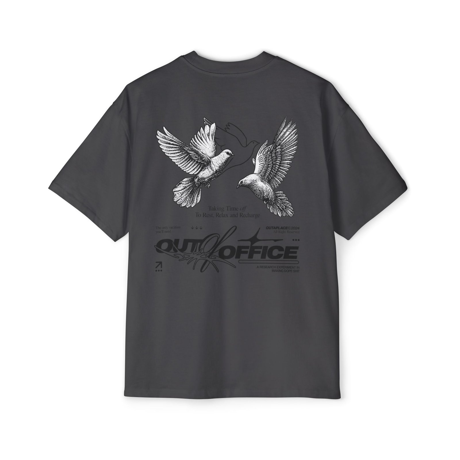 Faded Black Outaplace Oversized Tee — Dapper Karachi streetwear alternate view