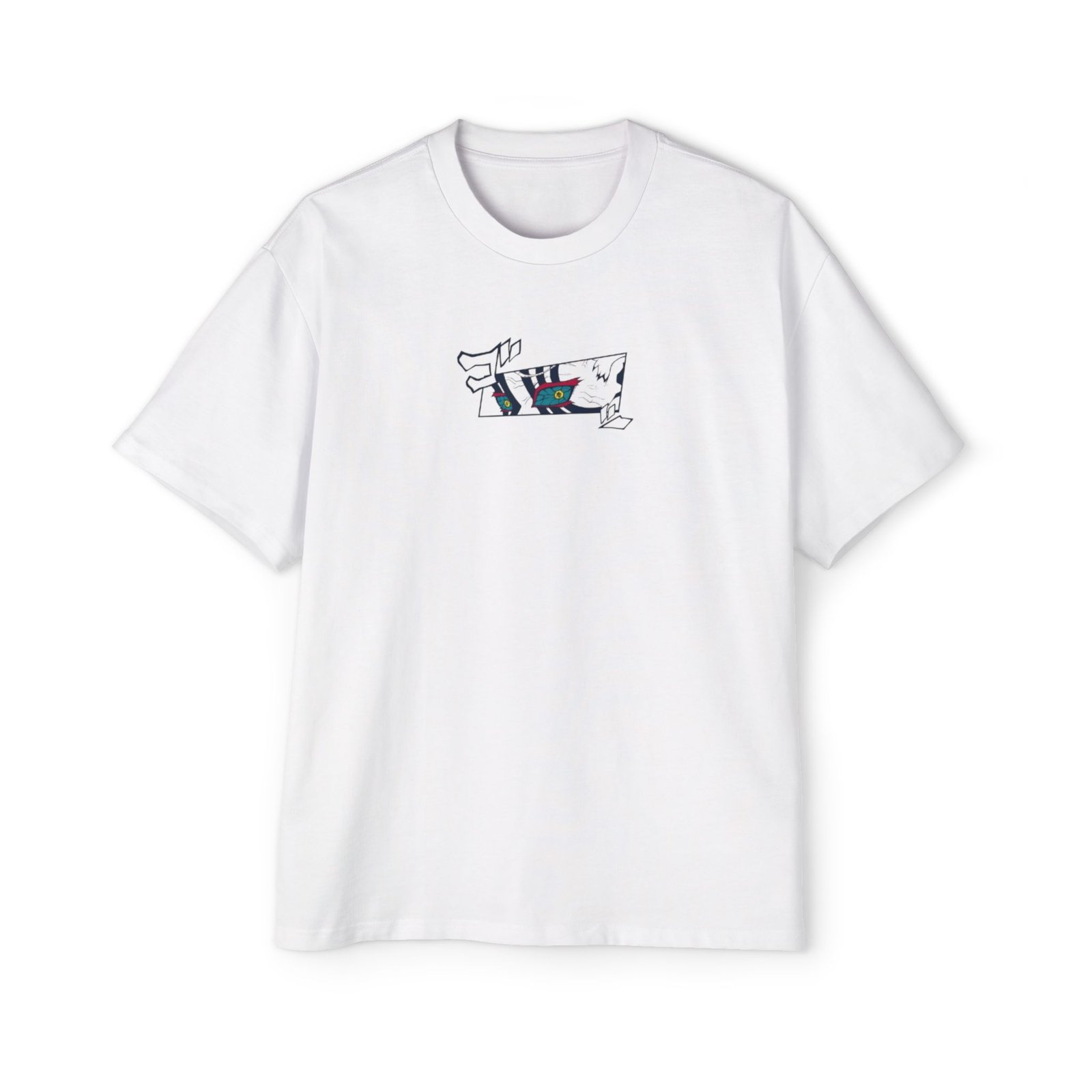 White Anime Oversized Tee — Dapper Karachi streetwear