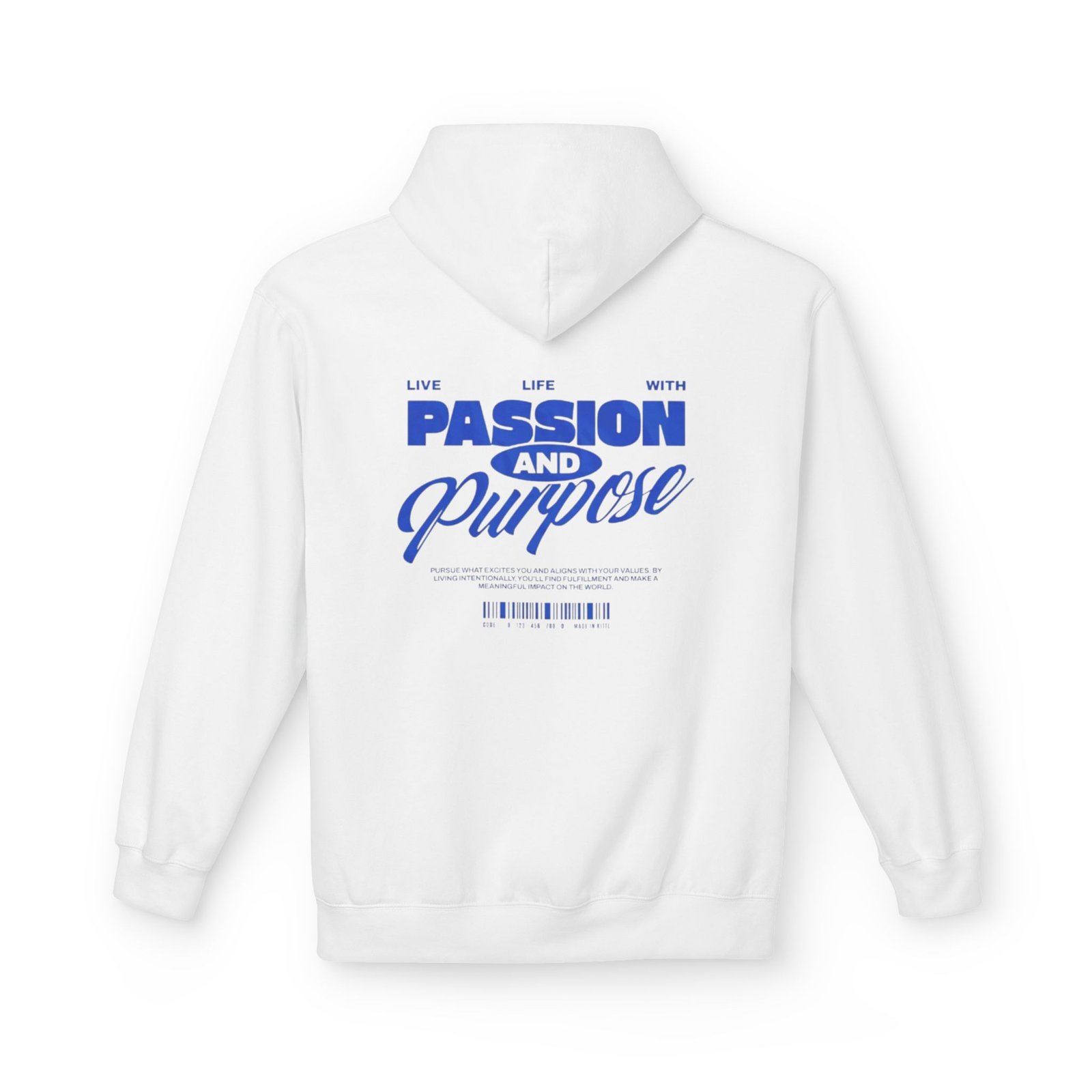 White Passion And Purpose Hoodie — Dapper Karachi streetwear alternate view