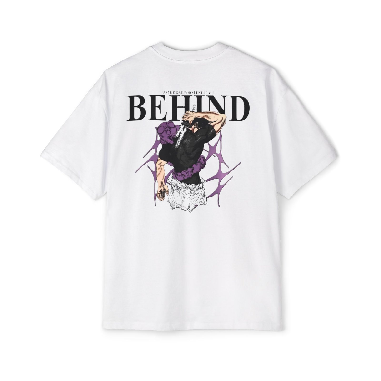 Whiteout Behind Anime Oversized Tee — Dapper Karachi streetwear alternate view